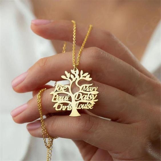 Family Tree Necklaces family tree necklace, tree pendant, tree name necklace, family necklace, silver tree necklace